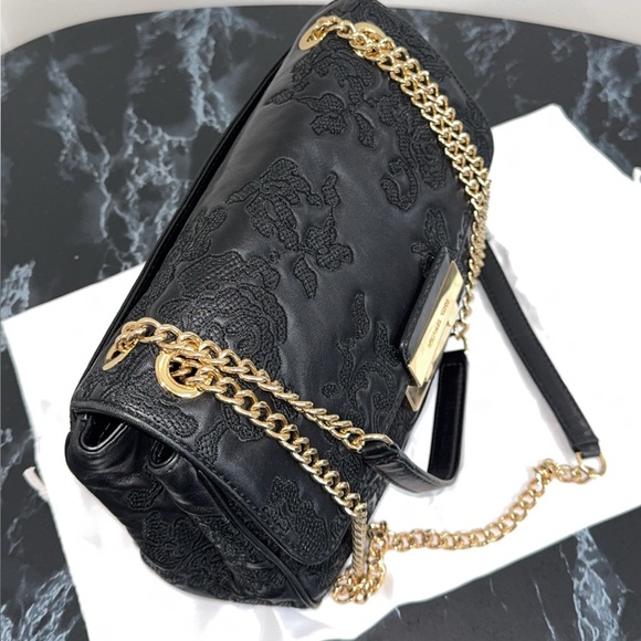 Michael Kors Lace 30h6gl8l3t Sloan LG Chain Leather Shoulder Bag Black AUTHENTIC - Picture 7 of 14